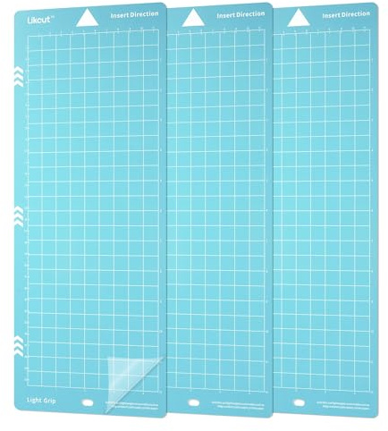 Likcut Leichte Klebkraft Schneidematte 3 Stück, 11,4 x 30,5 cm | Schneidematte für Glee S501 Plotter, Ideal für dünnes Papier, Vinyl & Basteln