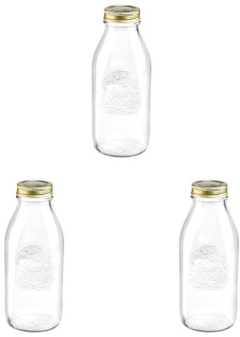 Bormioli Rocco Quattro Stagioni - Botella Vidrio 1 l, Color Transparente (Paquete de 3)