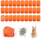 LALAGO 30 Stück Gelochte Blanko-Hundemarke aus Aluminium, Schlüsselanhänger Rohlinge, Orange Hundemarken, Aluminium Haustiermarken mit Kette für Hunde Dog Tag, Hundemarke Personalisiert DIY