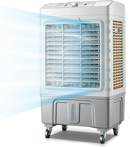 Portable Air Cooler, 3 In 1 Evaporative Air Conditioner with 80L Large Capacity Water Tank, Oscillating Louvres, Lightweight, Low Noise, 3 Wind Speeds for Outdoor Indoor Use