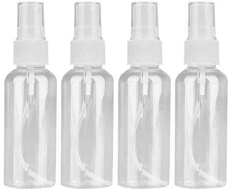 RGEVGER 4 Pcs Mini Sprays Bottles, Perfume Spray Bottle, Travel Sprays Bottles, Plastic Empty Spray Bottle, for Traveling, Skincare, Cleaning, Cosmetic, Perfume,Essential Oil(20ml, Transparent)