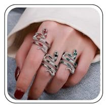 Aneneiceera Vintage Schlange Ring Halb Offen Schlange Wickeln Ringe Silber Schlange Fingerringe Punk Einstellbar Schlange Ring Schmuck Für Frauen (schwarz)
