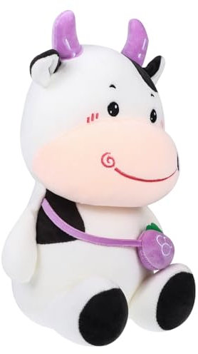 Supvox 1 Stück Jahr des Ochsen Plüschspielzeug Auto Tiere Kinderspielzeug Das Tierauto Kissen Plüschtiere Kuhform Kissen Obstkuh Ornament Kindergeschenk Kuhpuppe Stretchstoffe