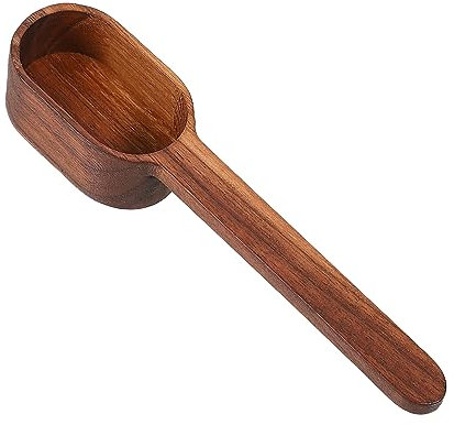 CIYODO 1 Stück Holzlöffel küchenmaschiene kochgeschirr breilöffel kaffemaschinen enkalker kaffemaschienen Löffel messen Scoop geschlitzt Kaffeelöffel aus Holz Müslilöffel Schwarze Walnuss