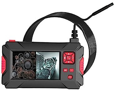 AUBEST Telecamera d'ispezione P30 8MM doppia lente 360 gradi ruota endoscopio periscopio industriale 4.3 IPS LCD fotocamera digitale for ispezione auto con 8 LED(3m)