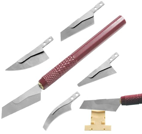 Modellbau Werkzeug Set - Mini Handsäge für präzises Basteln und Schneiden, Hacksaw Tool Kit - Edelstahl-Säge mit 4 Klingen, doppelseitigem Zahndesign, ideal für Modellbau und Holzschnitzerei