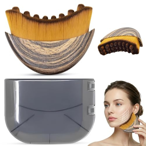 PUUR HOUSE - Dry Face Brush - Lymph Contour Facial Brush for Lymph Nodes, Chin and Jaw Sculpting, Facial Brush, Contour Brush, Facial Cleansing Tool
