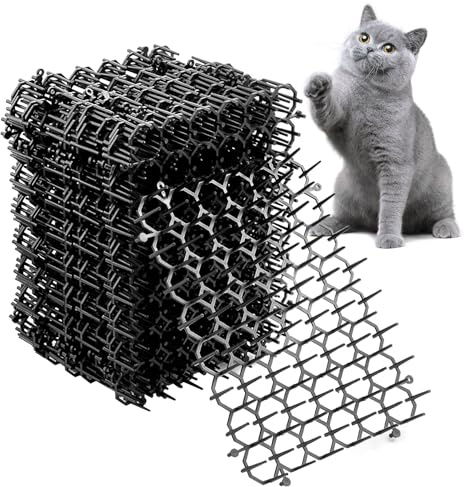 12 Stück Katzenschreck für Garten, Dornengitter Gegen Katzen | 20,5 x15cm Katzenabwehrmatten,Dornengitter Katzenabwehr Matte mit Spikes für draußen,Halten Sie Katzen und andere Tiere fern