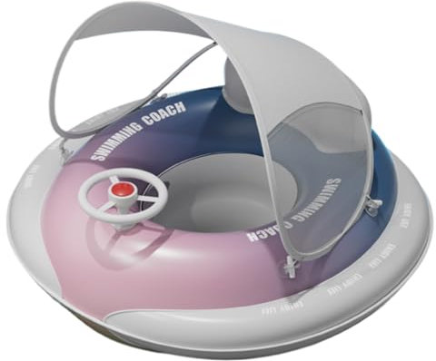 Yonuaret Schwimmring Mit Sonnendach Für Babys,Baby Planschbecken-Schwimmer Mit Sonnenschutz | Schwimmsitz Spielzeug Mit Tröte Für Kleinkinder