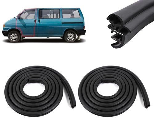 2 Piece Set Front Door Body Rubber Seal (Left & Right Pair), Body Mounted Weatherstrip, Stops Leaks & Wind Noise, for Campervan Conversion, Fits T4 Models 1990-2004, 7D0837911