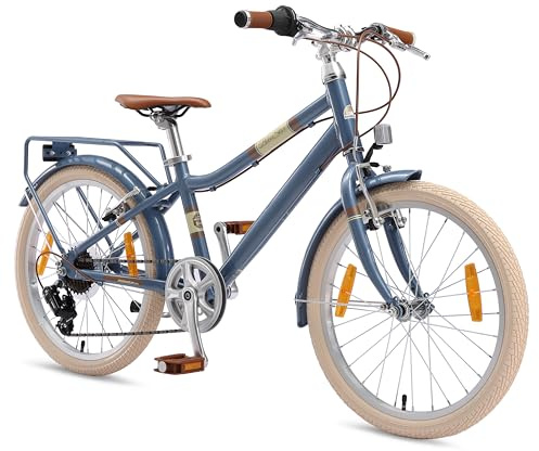 BIKESTAR Alu Kinderfahrrad ab 6-7 Jahre | 20 Zoll City Bike, 7 Gänge, V-Bremse, Blau | Risikofrei Testen