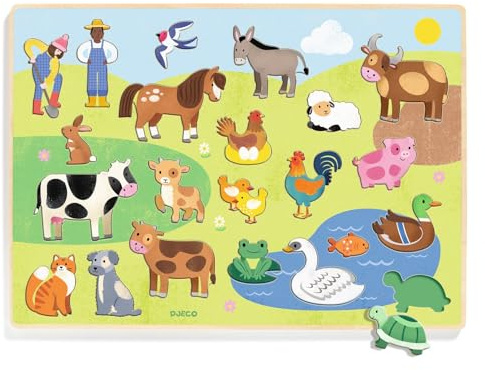 Djeco Holzpuzzle - Lernspielzeug Puzzlo Campo für Kinder