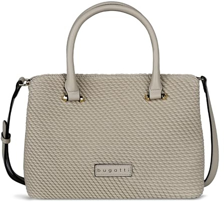 bugatti Julice Tote Bag für Damen, elegante Handtasche aus geprägtem Kunstleder in beige