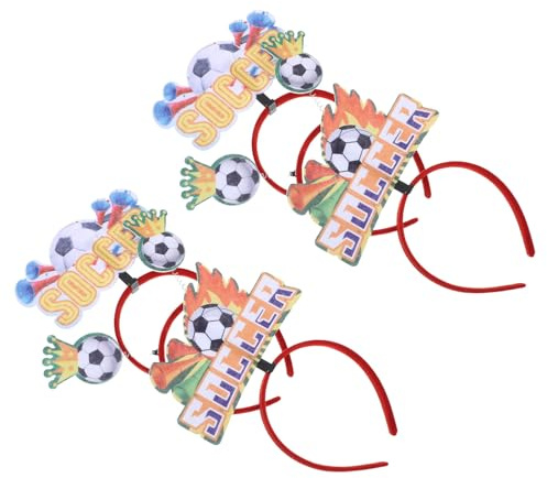 SKISUNO 6pcs Bandeaux de Football Ajustables en Plastique Coupe Monde, Accessoires pour Cheveux de Football Amusants et Colorés, Célébrations de Match