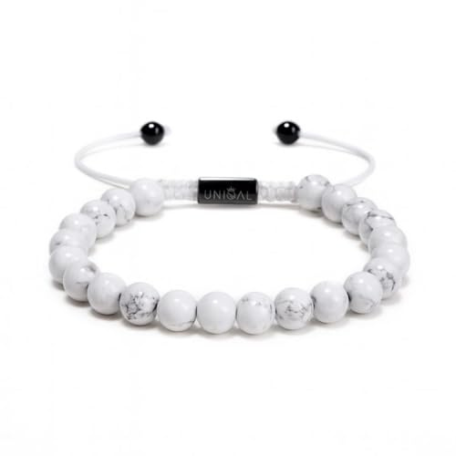 UNIQAL | Damen Armband Perlen Set Naturstein | Edelstein Armbänder mit Tigerauge Lapislazuli Hämatit Onyx Lava Unisex | Verstellbar | Geschenk Armband Männer Schmuck