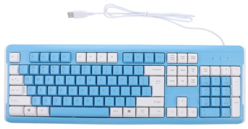 Hoement Tastiera da Gioco USB 26 Tasti in Abs Blu per Computer | Design Anti-conflitto, Peso Integrato, Uso Gaming, Accessorio Desktop Durevole