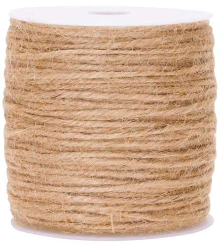 100M Garten Kordel Jute-Schnur Bastelschnur Dekokordel 3 MM Jute Schnur für DIY Haushalt Kunstgewerbe Gartenarbeit Dekoration