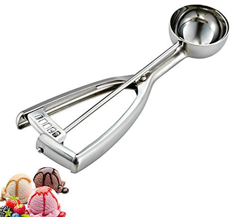 Fayomir Eisportionierer Edelstahl - Eislöffel Portionierer - 5CM / 2 Zoll Durchmesser - Eisportionier mit Auslöser, für Eiscreme, Plätzchen, Kuchen Teig, Melone