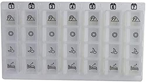 Tablettenbox 7 tage | box für medikamente medikamentendosierer 4 fächer weiß mobiclinic