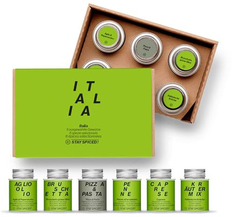 STAY SPICED ! Geschenkbox Italia aus 6 ausgewählten Gewürzen