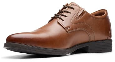 Clarks Herren Whiddon Plain Oxford-Schuh, Dunkelbraunes Leder, 39.5 EU