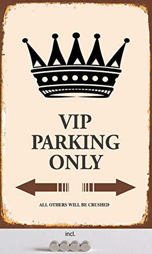 Blechschild 20x30cm gewölbt incl. 4 Magneten VIP Parking Only Deko Geschenk Schild