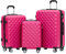 BEIBYE Zwillingsrollen 2066 Hartschale Trolley Koffer Reisekoffer Gepäck M-L-XL-Set (Peach, Set)