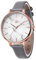 SHENGKE Armbanduhr Damen Edelstahl Einzigartiges Design Quarz Wasserdicht Armbanduhr Mädchen (Leatherband-Grey)