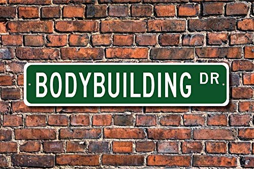 BCTS - Cartello per bodybuilding, per bodybuilding, bodybuilding, palestra, cartello stradale e metropolitana, 10 x 40 cm