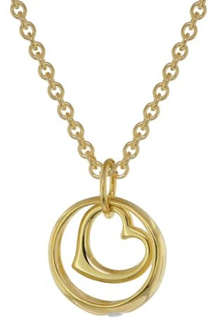 trendor Taufring-Anhänger Gold 333 mit goldplattierter Silber-Halskette 78285-38 38 cm