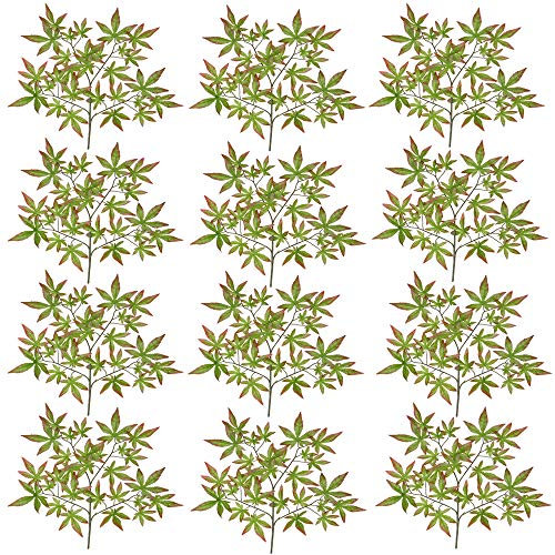 Decovego Deko Herbst Herbstdeko Dekozweige Blumen Dekoration Ahorn Künstliche Zweige 12x Zweig Künstlich Ahornzweige Kunstpflanze