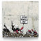 Banksy Leinwand Bild - Krabben Wohnung als Wandbild, 80x80cm Groß, Graffiti Kunst im Banksy-Style als Kunstdruck zur Wand-Deko für Wohnzimmer, Büro