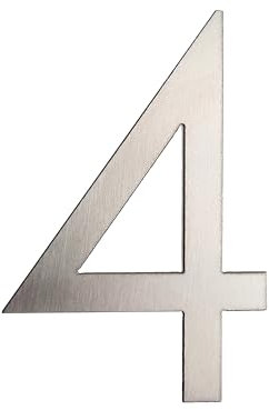 GUIZZO Creart - Numero Civico Esterno e Numeri Civici Esterni con Lettera in Acciaio Inox, Targa Personalizzata Made in Italy, Targhetta Personalizzata Porta Ingresso per Uso Esterno - 4, 6.7x10H cm