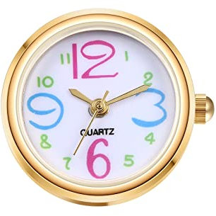 JewelryWe Ringuhr Fingeruhr Damen Ultradünn Rund Analog Quarz Ring Uhr Verstellbar Fingerringuhr Uhrenring Gold Bunt