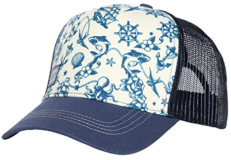 King Kerosin Herren Trucker Cap Allover-Print Gebogener Fester Schirm Kappe Cap Motorrad Hamburg - St.Pauli