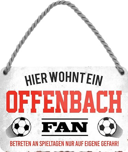 Blechschild ''Offenbach Fan'' 18x12cm Geschenk Lustige Sprüche Feier Vintage Retro Geburtstag Deko Party Überraschung Fan Fußball Mannschaft Verein Bolzen