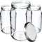KADAX Weckgläser 900 ml, Sturzglas zum Einlegen, Einkochgläser für Schraubdeckel, Einmachglas verwendbar als Marmeladenglas, Vorratsglas, Konservenglas (24 Stück, Silber)