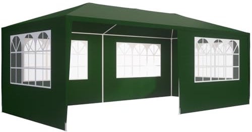 Casaria® Pavillon 3x6m UV-Schutz 18m² Dachösen Wasserabweisend 6 Seitenteile Stabil Festival Festzelt Partyzelt Fenster Gartenzelt Fest Grün