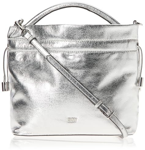 DKNY Women's Feven Crossbody Handbag, Silver