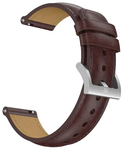 Bracelet en Cuir compatible avec Amazfit GTR 4/GTR 3 Pro/GTR 3/GTR 2/GTR 2e/GTR 47mm/Stratos 3/Stratos 2, Bracelet de Sport de Rechange en Cuir de 22 mm.