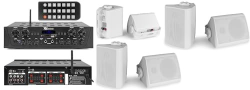 FILODIFFUSIONE AUDIO CON AMPLIFICATORE 4 ZONE VOLUME SEPARABILI + CASSE AUDIO DA PARETE NERE O BIANCHE (6 CASSE GRANDI BIANCHE DA ESTERNO)