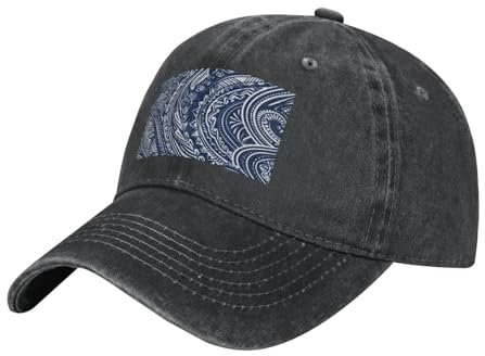 LLaviD Baseball Cap Maori Tribal Printed Retro Cotton Dad Hüte Laufen Golf Cap Hut Einstellbare Einheitsgröße Hut für Männer Frauen, Schwarz , One size