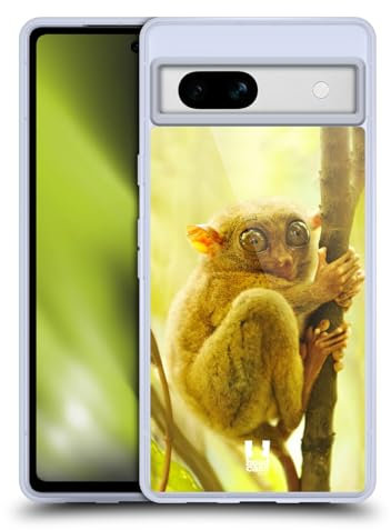 Head Case Designs Tarsier AFFE Bekannte Tiere Soft Gel Handyhülle Hülle kompatibel mit Google Pixel 7a