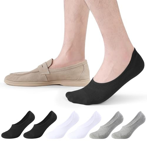Closemate Sneaker Socken Herren Damen Füßlinge 6 Paar No Show Unsichtbare Socken mit Rutschfest Silikon Unisex Atmungsaktive Invisible Kurzsocken 39-42 43-46(2Schwarz2Weiß2Grau, Größe L)