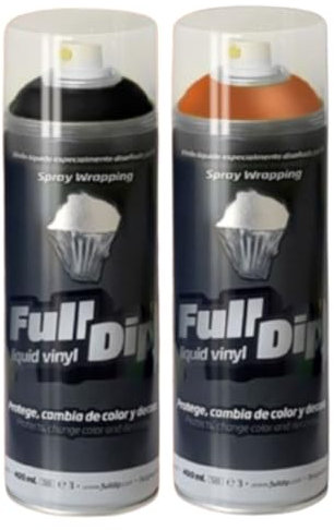 AutoFullCar - Pack de 2 sprays Full Dip - Le pack comprend 1 spray bronze/doré Cupra + 1 spray noir (base) - Format 400 ml Unité.