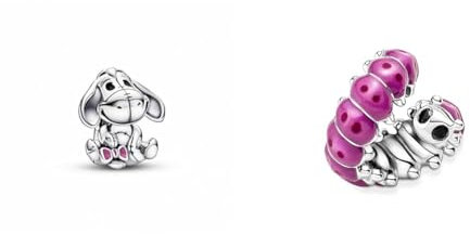 PANDORA Disney Winnie Puuh I-Ah Charm aus Sterling Silber und Emaille - Kompatibel Moments Armbänder & MOMENTS Charm Süße gekräuselte Raupe Silber 790762C01