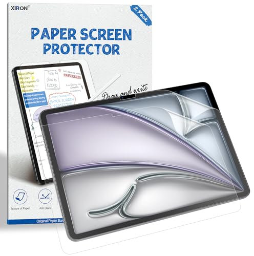 [2 Pezzi] Effetto Carta Pellicola protettiva per iPad Air 13 pollici M2 2024, PET Carta Opaca per scrivere, disegnare - Antiriflesso, Anti-impronte, Antigraffio, Pellicola per Apple Pencil