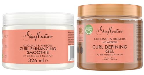 SheaMoisture Coconut & Hibiscus Curl Enhancer for thick, curly hair 326 ml & Defining Styling Gel 431 ml