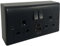 Matt Black 12W USB A&C Double Socket with 32mm Black Surface Pattress Back Box