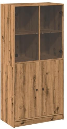 vidaXL Highboard, Sideboard mit Türen, Kommode Schrank für Wohnzimmer, Anrichte Beistellschrank Hochschrank Bücherschrank, Artisan-Eiche Holzwerkstoff